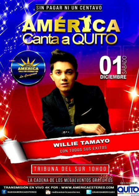 Wllie Tamayo en el evento `América canta a Quito´