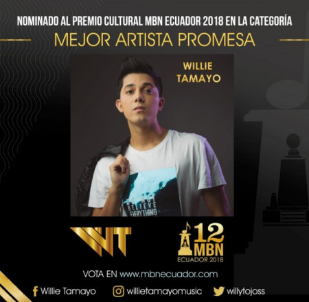 Willie Tamayo cantará en los premios MBN Ecuador